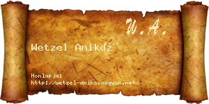 Wetzel Anikó névjegykártya